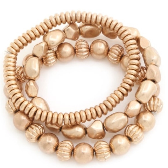 Jewelry - GOLD BEAD STACKING STRETCH BRACELET SET